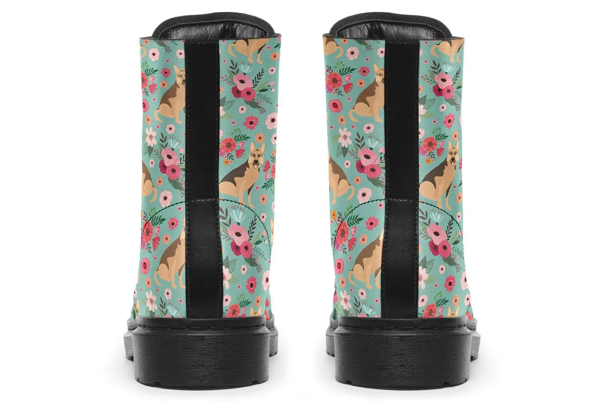German Shepherd Flower Boots