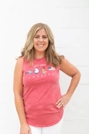 'God Bless America' Graphic Tank Top