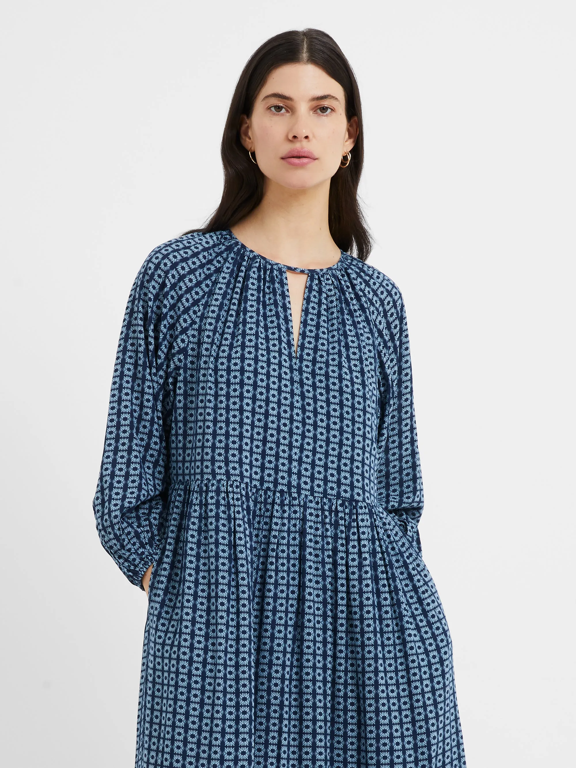 Great Plains Tangier tile eco print dress Summer Navy