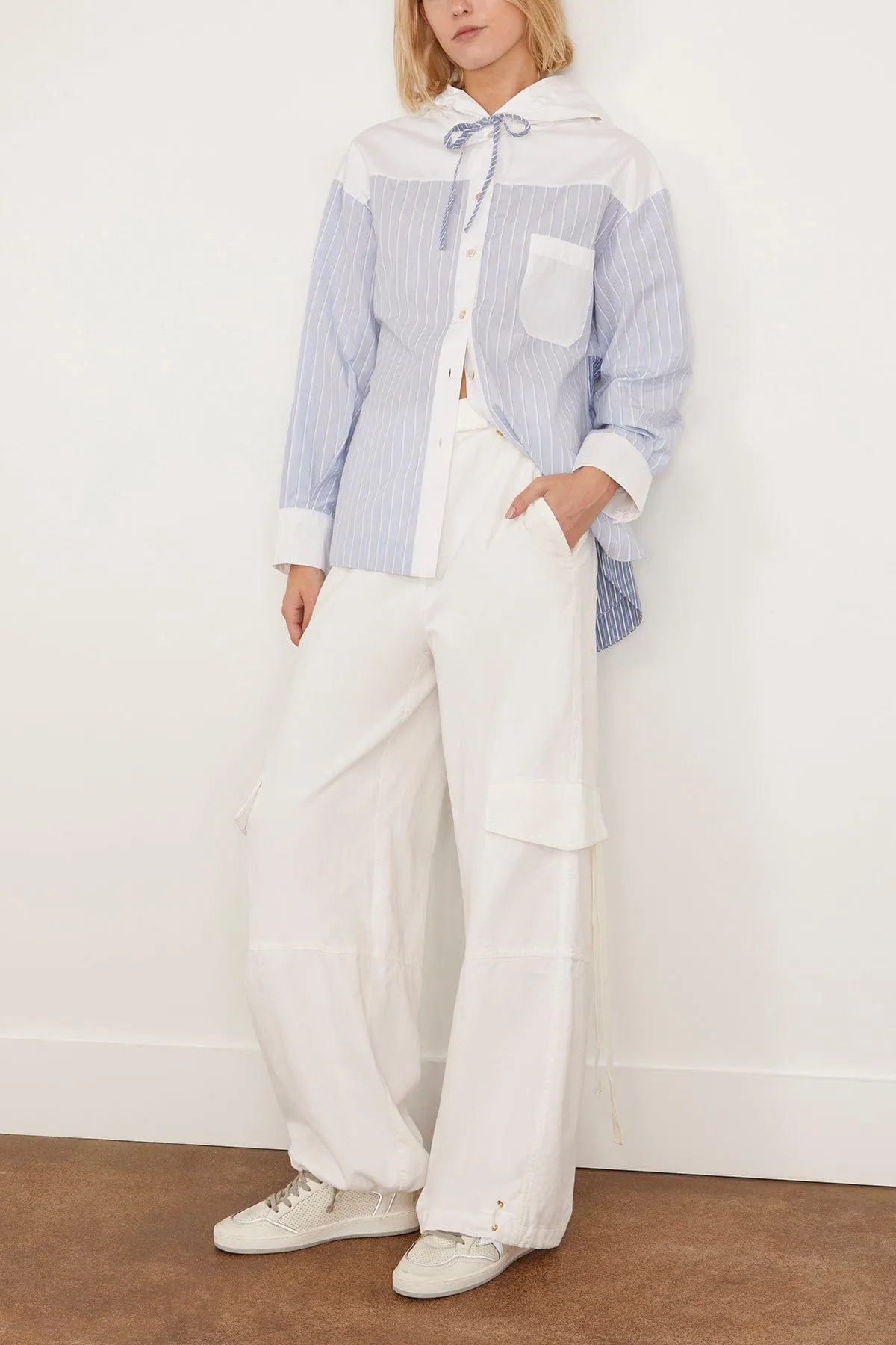 Helmi Striped Shirting Blouse in Blue