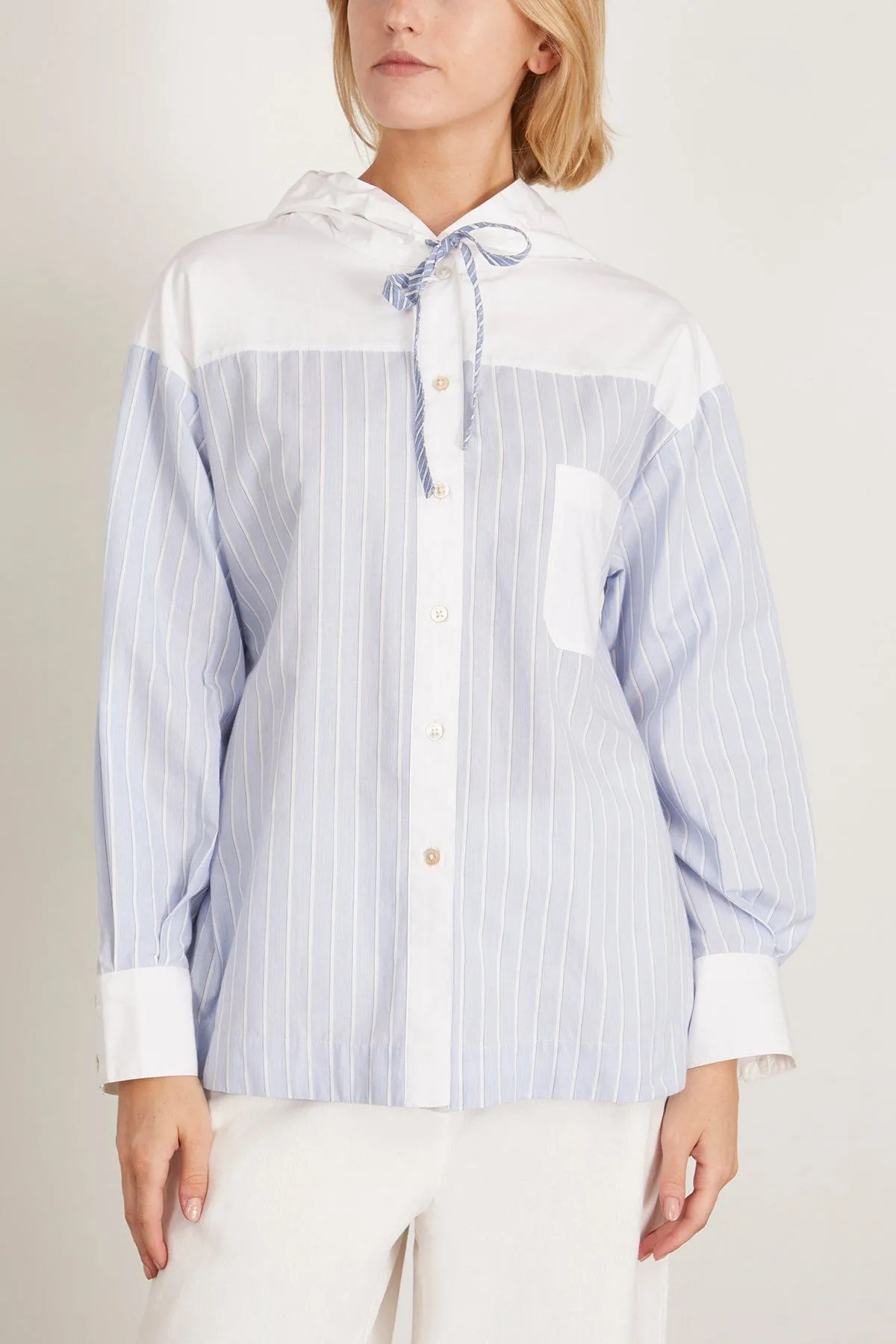 Helmi Striped Shirting Blouse in Blue