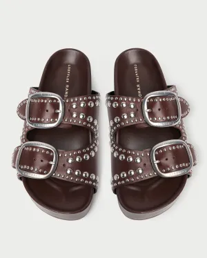 Jack Espresso Leather Studded Sandal