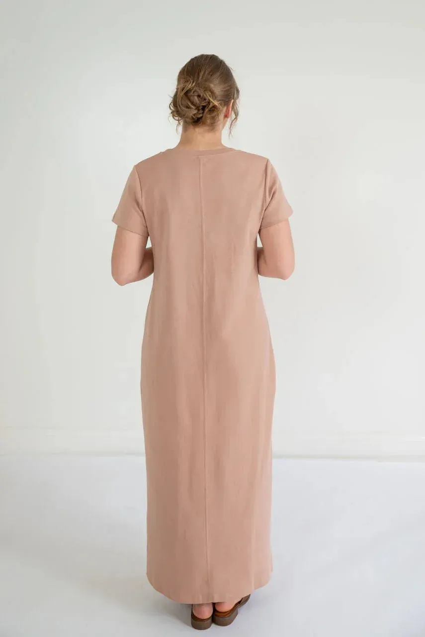 Jane T-Shirt Maxi Dress in Soft Pink