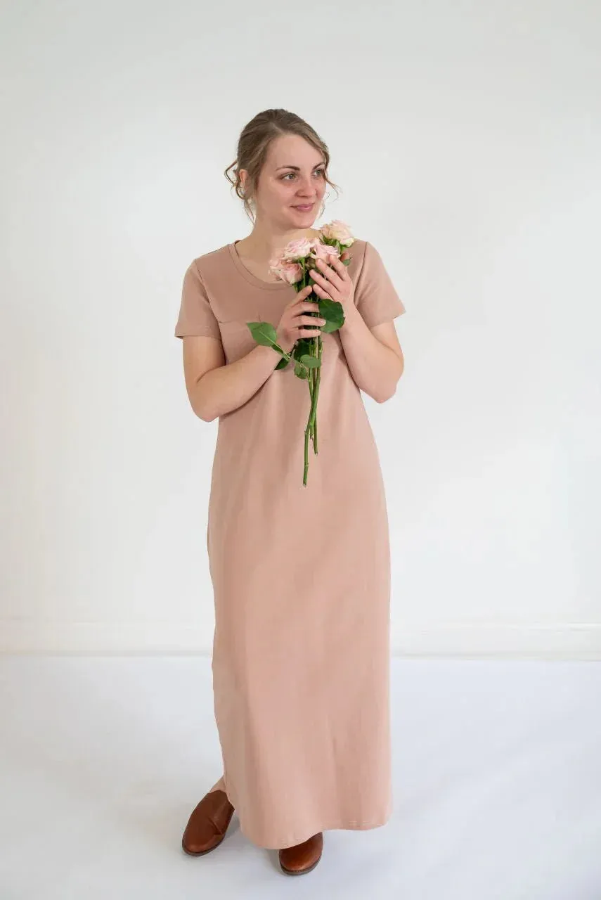 Jane T-Shirt Maxi Dress in Soft Pink