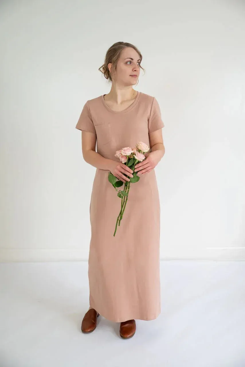 Jane T-Shirt Maxi Dress in Soft Pink