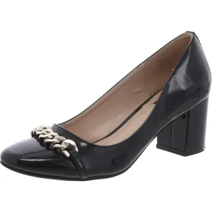 Jones New York Womens Korsa Patent Chain Block Heels