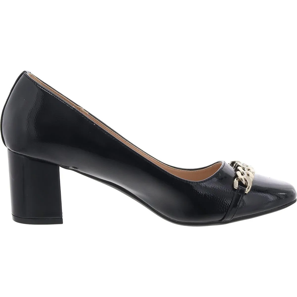 Jones New York Womens Korsa Patent Chain Block Heels