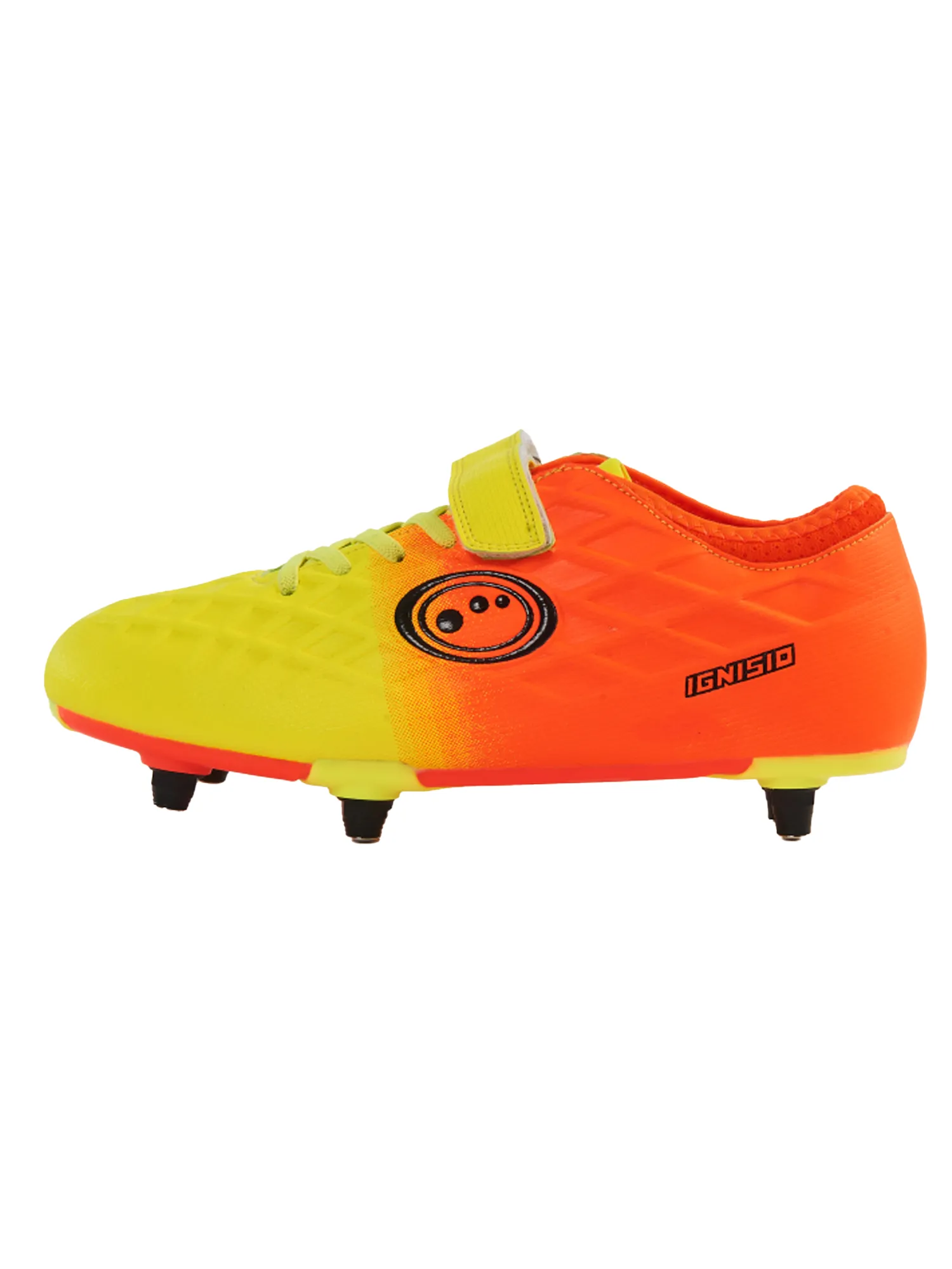 Junior Yellow Orange Ignisio Easy Fasten 6 Stud Football Boot