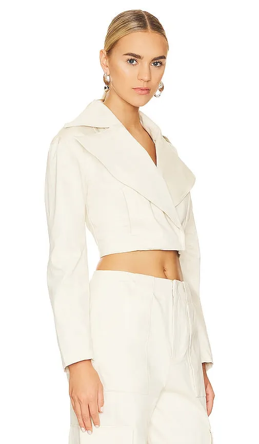 L'Academie Ashler Stretch Cotton Twill Jacket in Beige