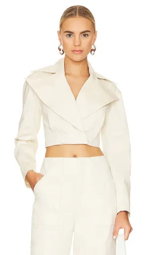 L'Academie Ashler Stretch Cotton Twill Jacket in Beige