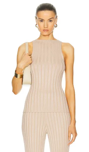 L'Academie by Marianna Sereph Rib Tank in Neutral