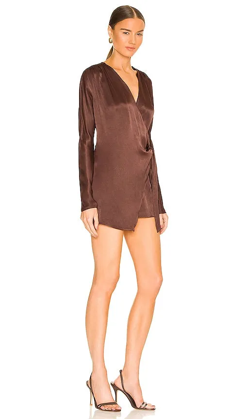 L'Academie Vittoria Mini Dress in Brown