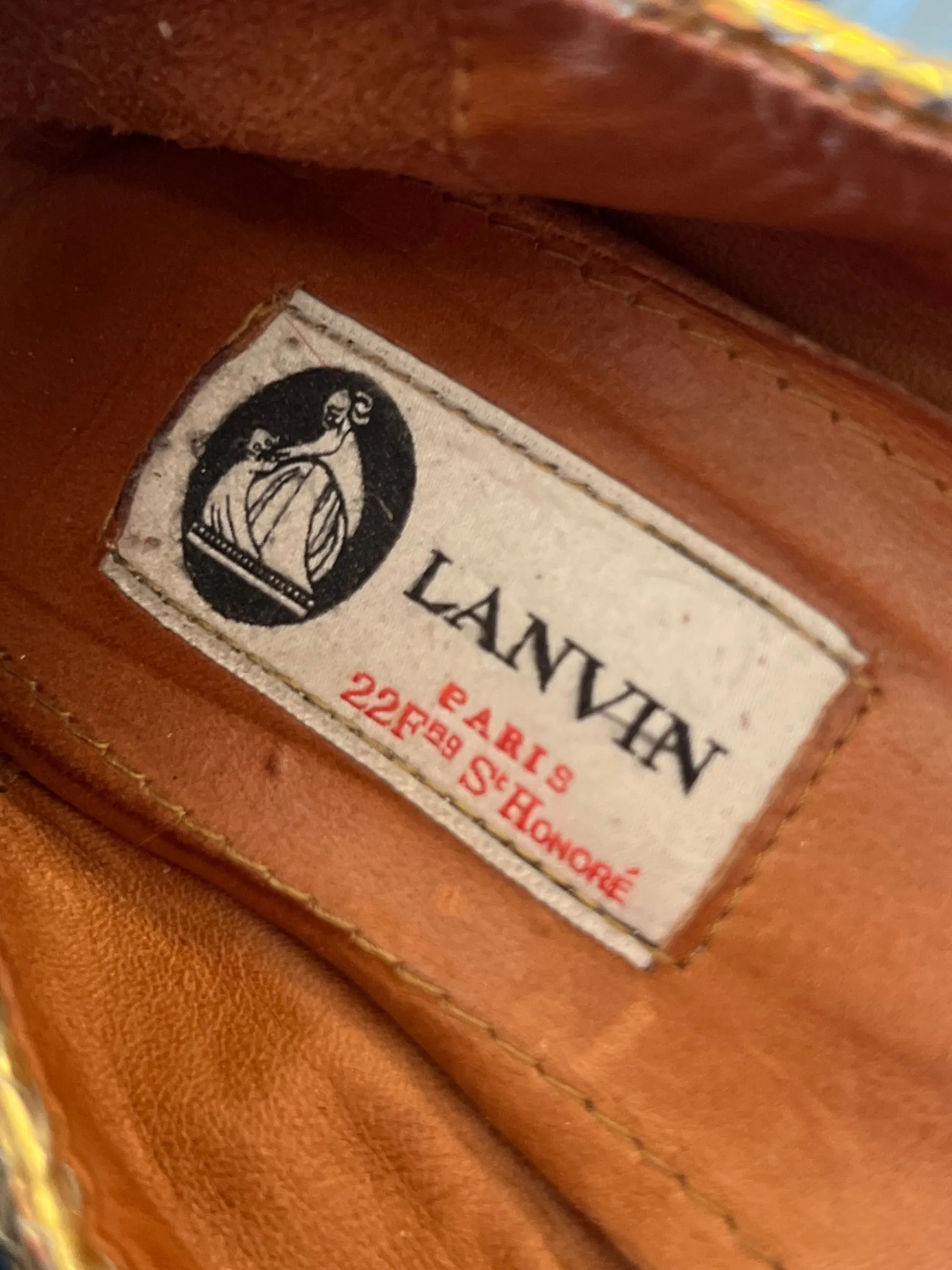 Lanvin ballerina metallic gold/blue