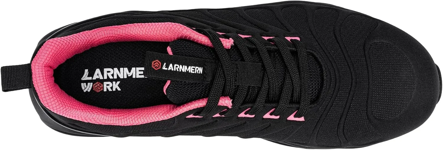 LARNMERN Steel Toe Shoes for Men Women Wide Lightweight Safety Sneakers Comfortable Safety Shoes Colorful Tennis Work Shoes
