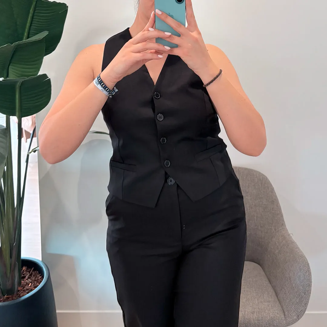 Layne  Elegant Vest & Wide Leg Pants