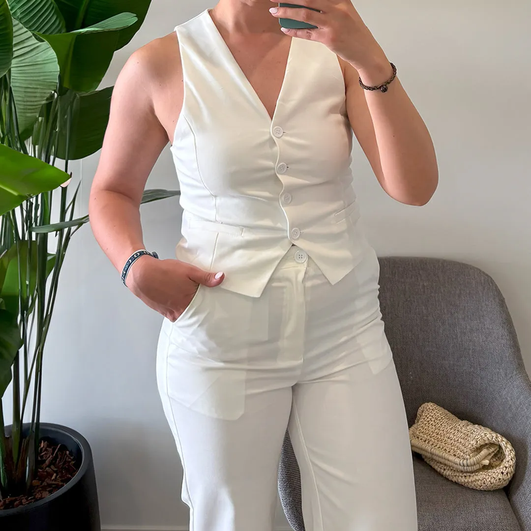 Layne  Elegant Vest & Wide Leg Pants