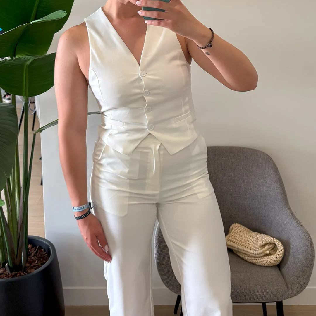 Layne  Elegant Vest & Wide Leg Pants