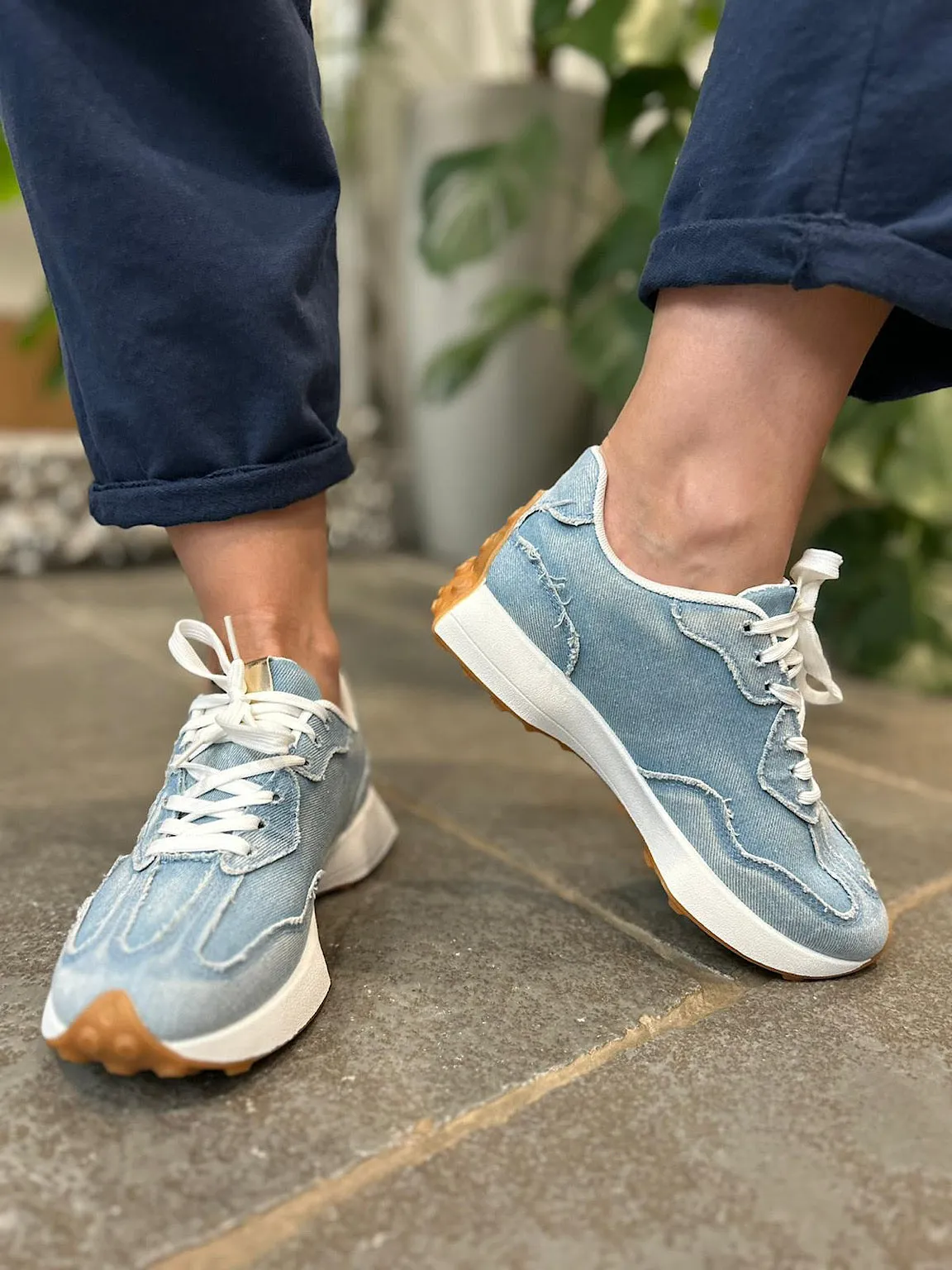 Light Denim Designer Inspired Trainers