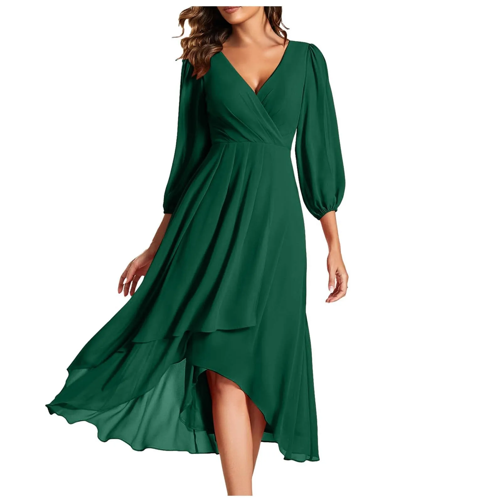 Linda  Elegant V-Neck Dress