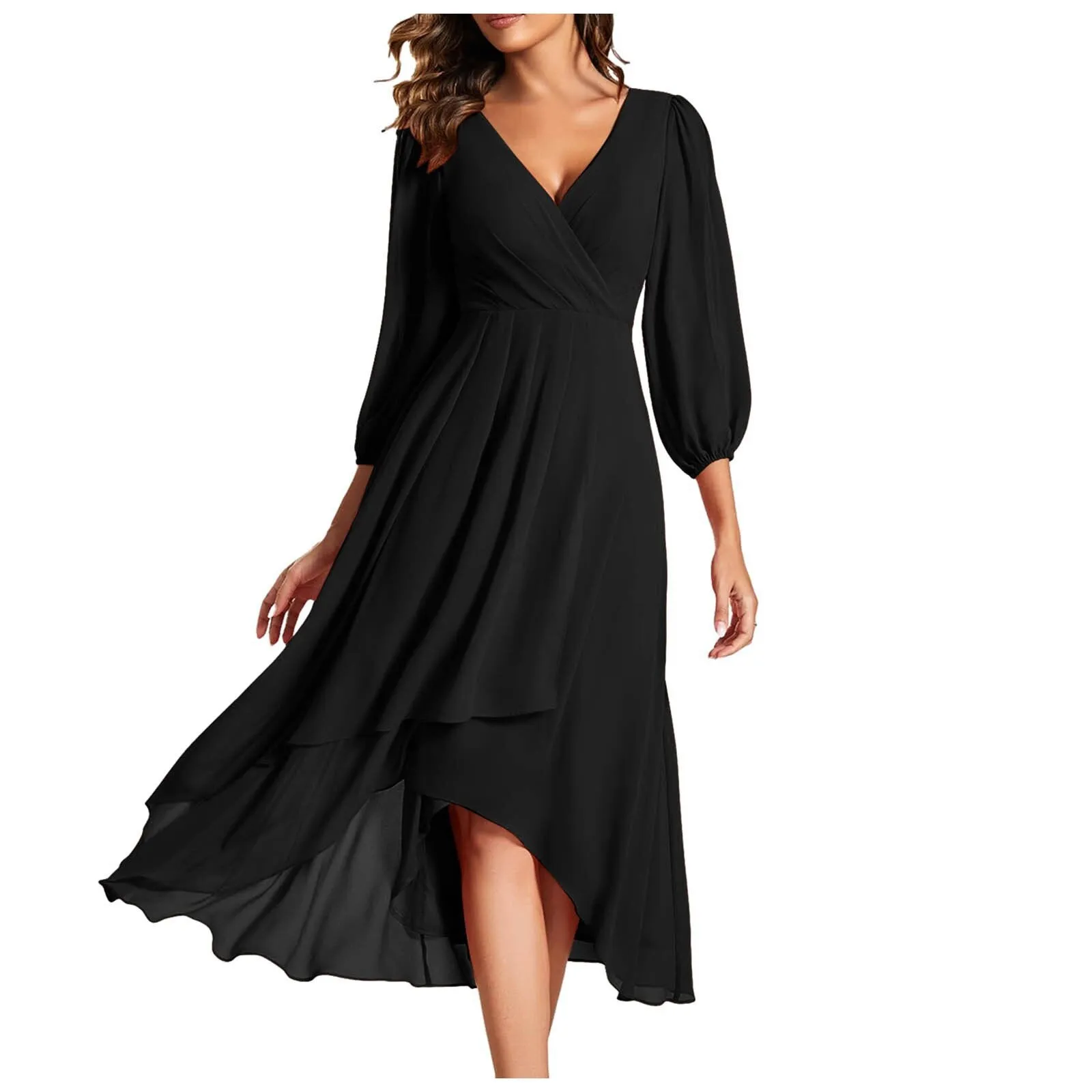 Linda  Elegant V-Neck Dress