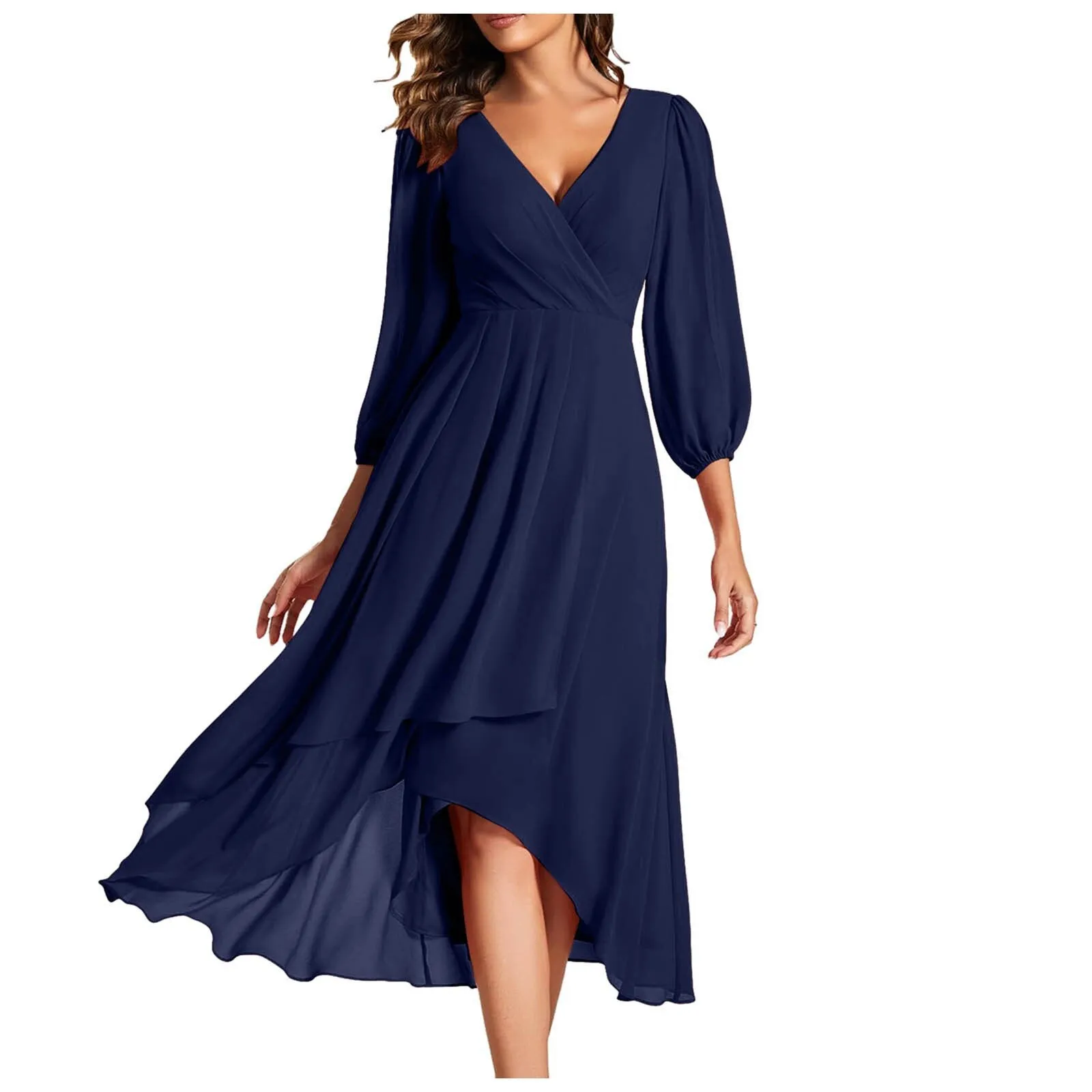 Linda  Elegant V-Neck Dress