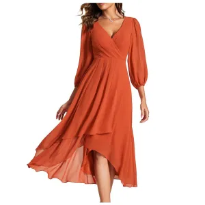 Linda  Elegant V-Neck Dress