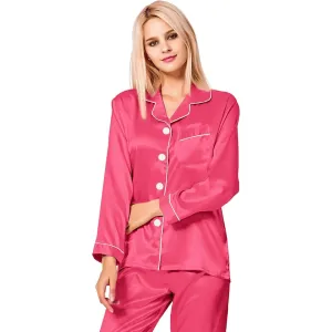 Long Sleeve Pajama Set   Comfortable and Stylish Silk Satin Sleepwear