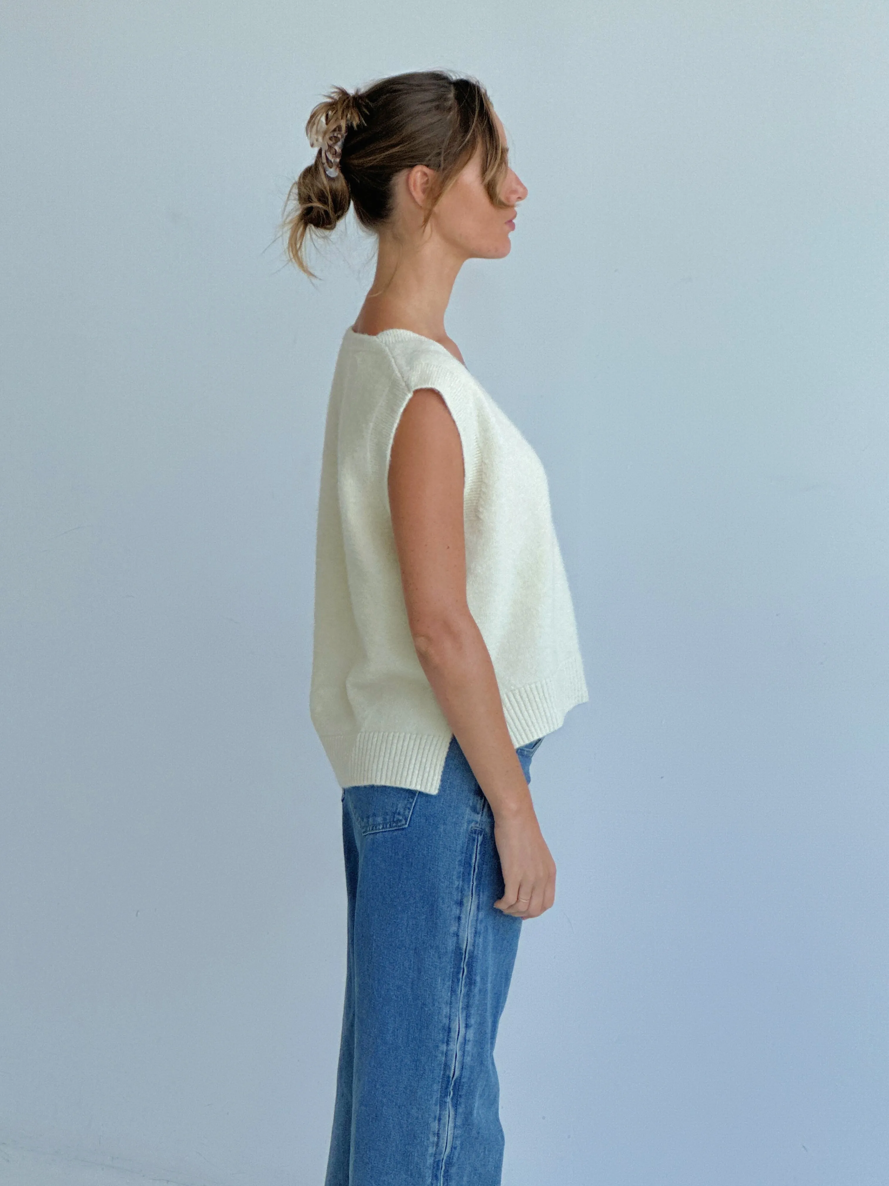 Luella Knit Vest Tank Cream