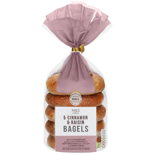 M&S Food 5 Cinnamon & Raisin Bagels 425g