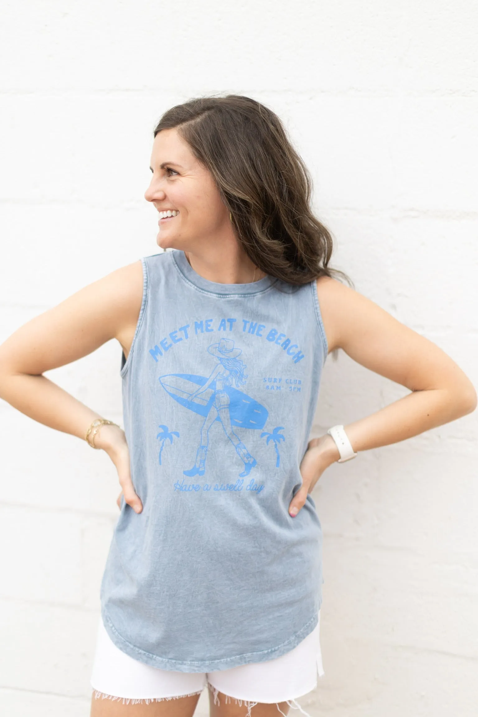 Meet Me At the Beach Graphic Tank