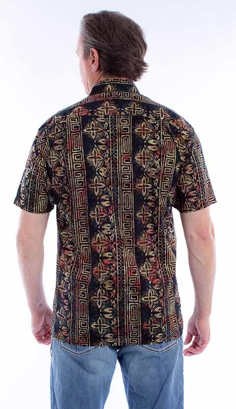 Mens Batik Button Up