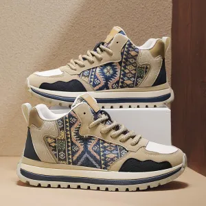 Men's new comfortable fabric high rise thick sole versatile casual shoes