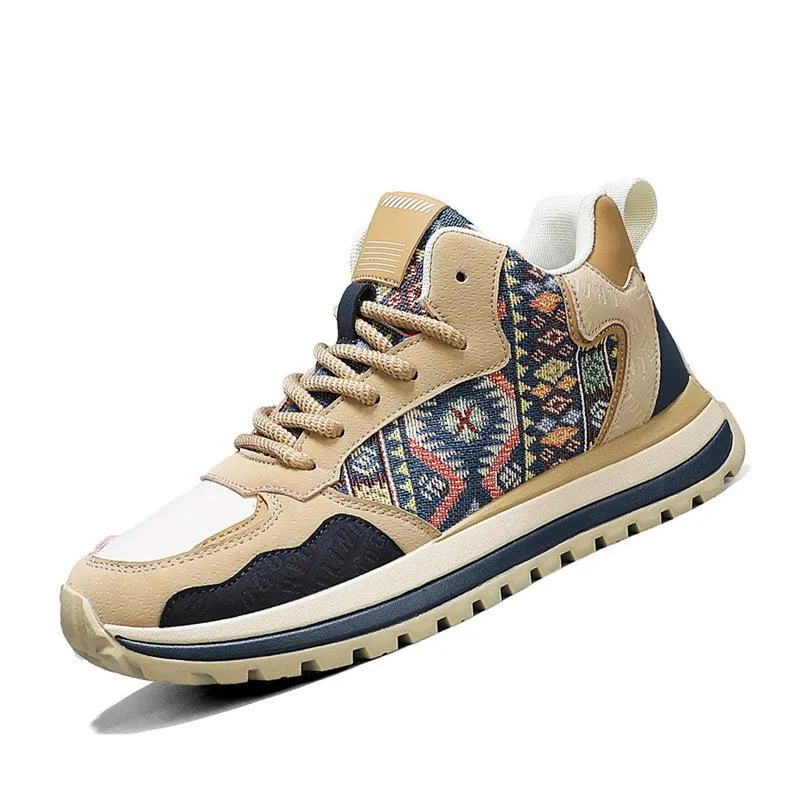 Men's new comfortable fabric high rise thick sole versatile casual shoes
