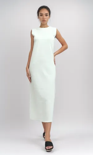 O198120  Slip On Sleeveless Casual White Midi Dress