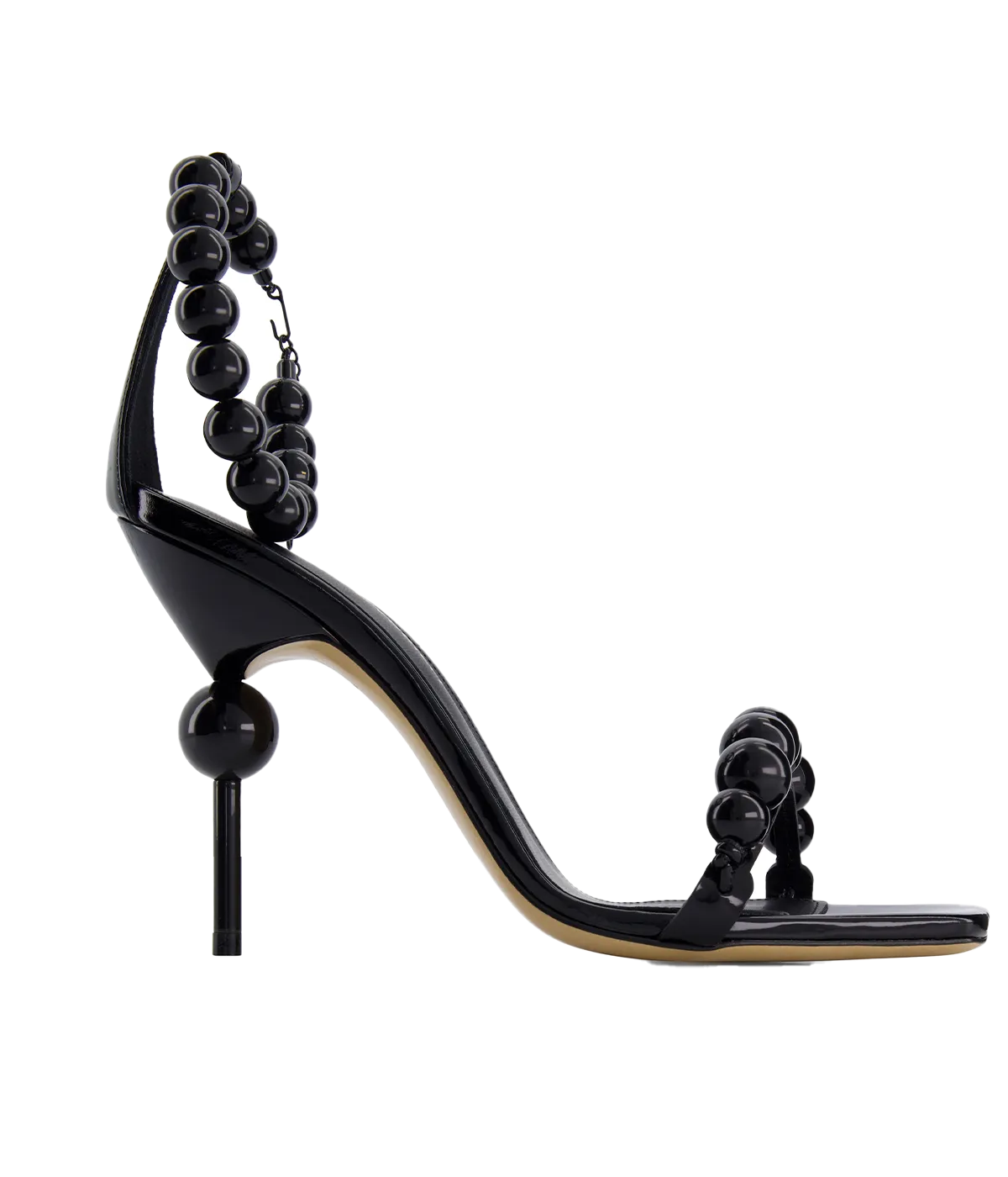 Olivia Necklace Sandal 105 in Black Sphere