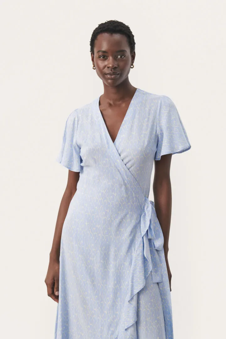 Part Two Clarina print wrap dress Windsurfer Graph