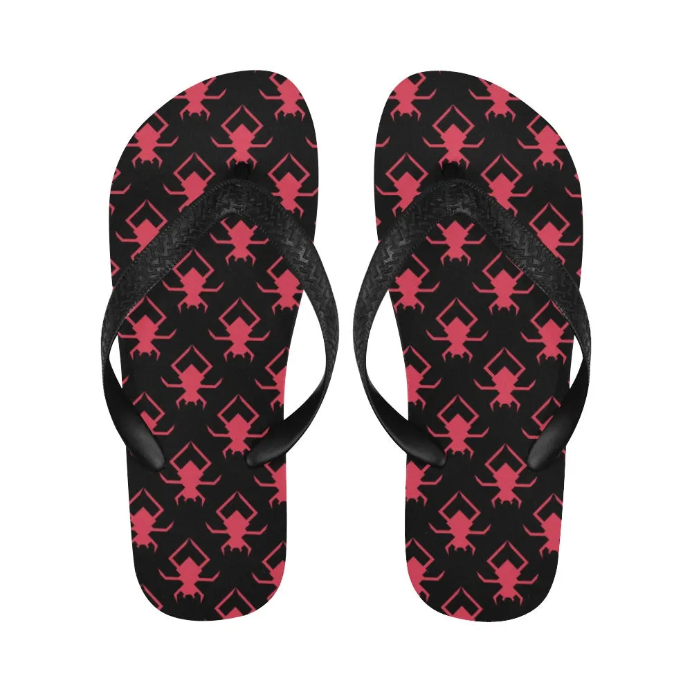 Pink Spiders Flip Flops