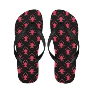 Pink Spiders Flip Flops