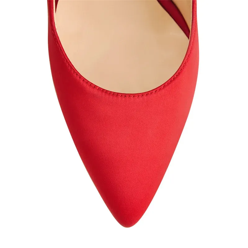 Pointed Toe Bride Diamond Patchwork Pumps Thin High Heels Shoes