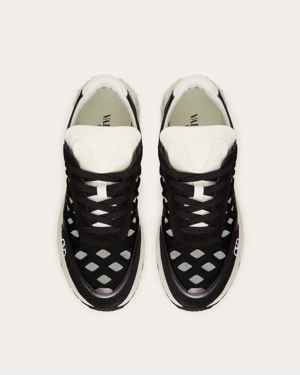 Ready Go Fabric & Leather Black / Light Ivory Low Top Sneakers