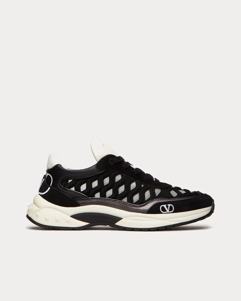 Ready Go Fabric & Leather Black / Light Ivory Low Top Sneakers