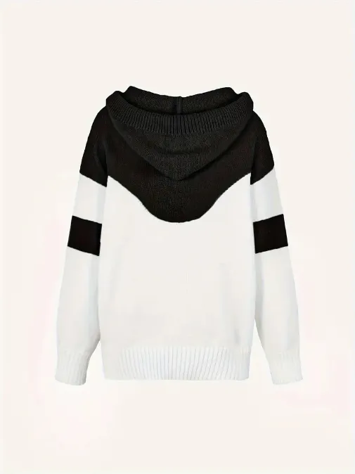 ROSA - COLOR BLOCK HOODIE WITH DRAWSTRING