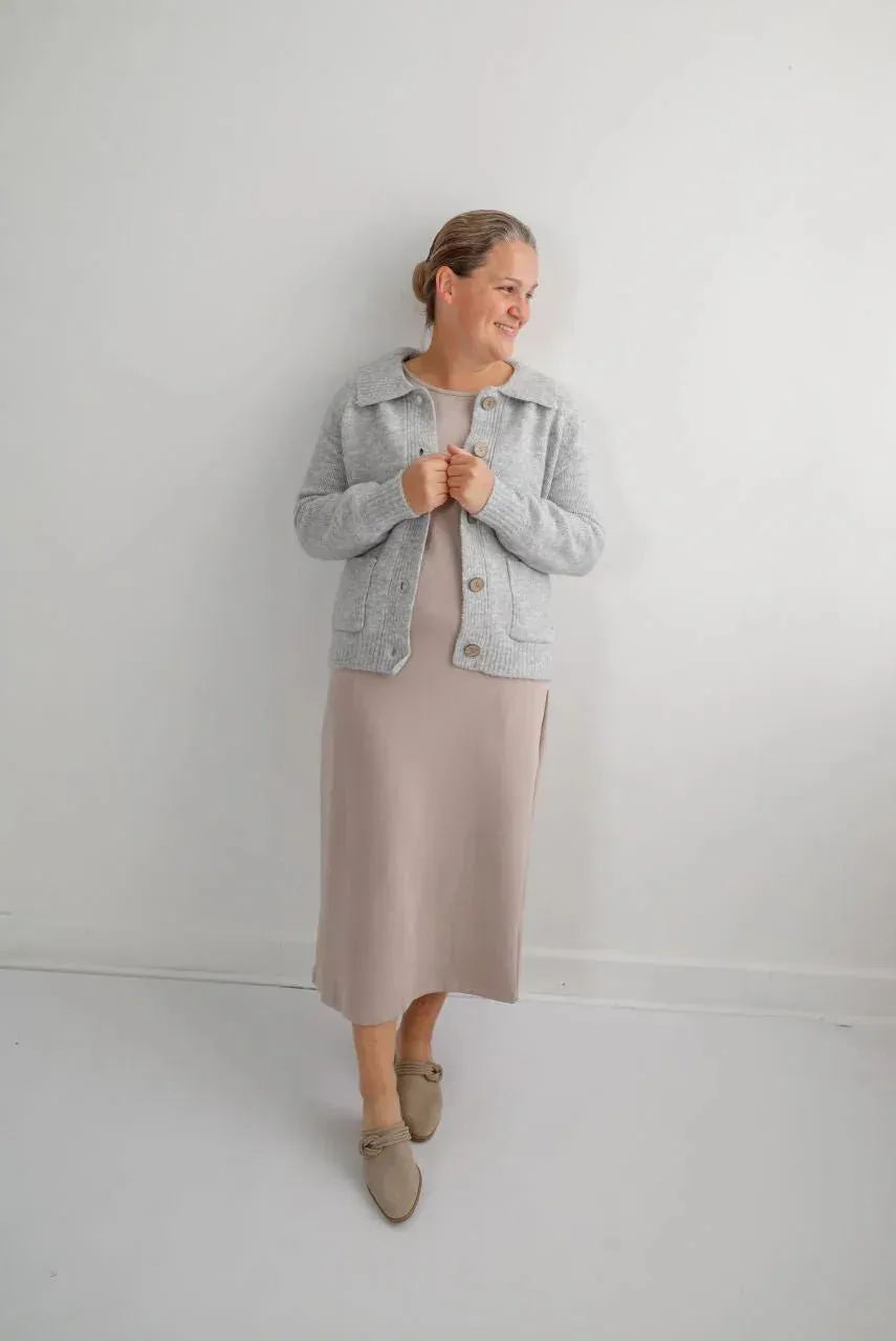 Samantha Knit Midi Dress in Latte - FINAL SALE