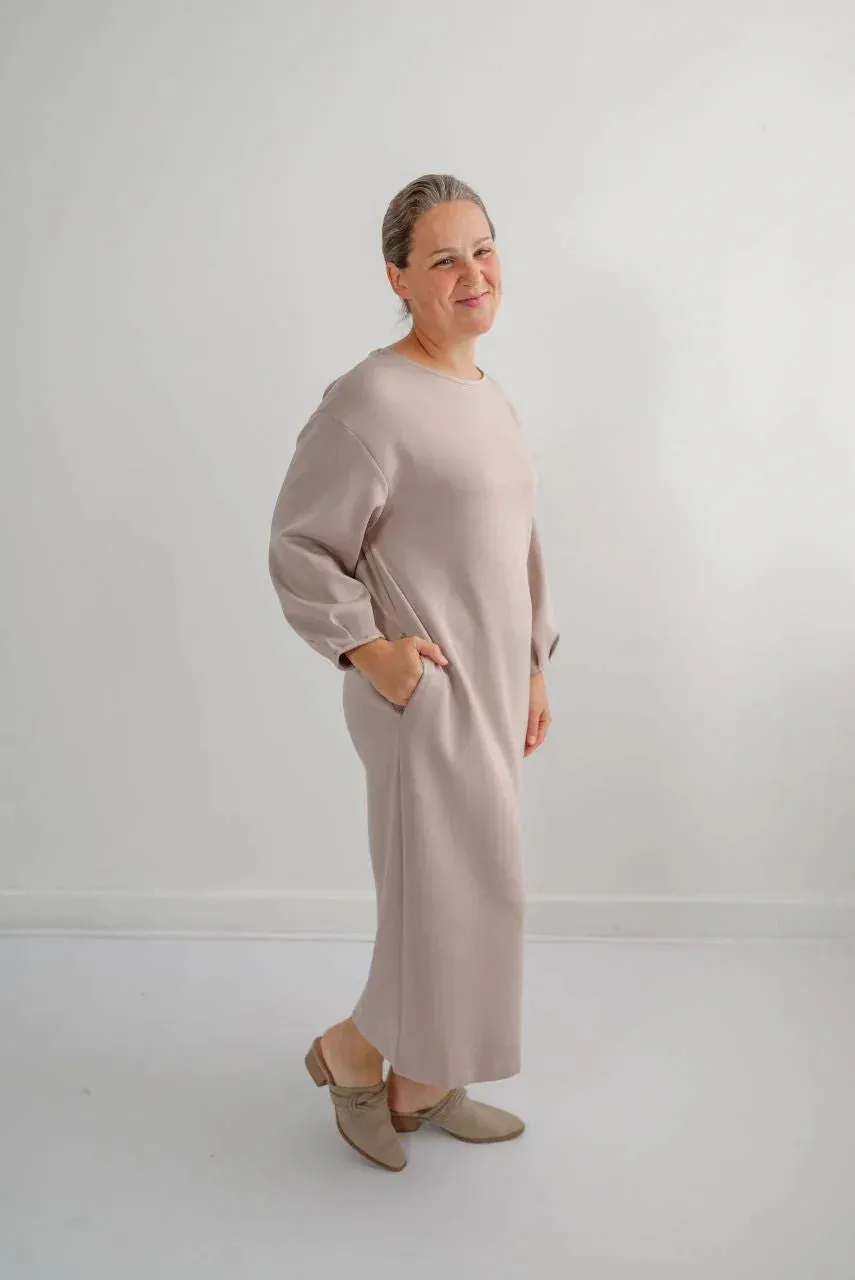Samantha Knit Midi Dress in Latte - FINAL SALE
