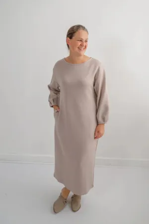 Samantha Knit Midi Dress in Latte - FINAL SALE