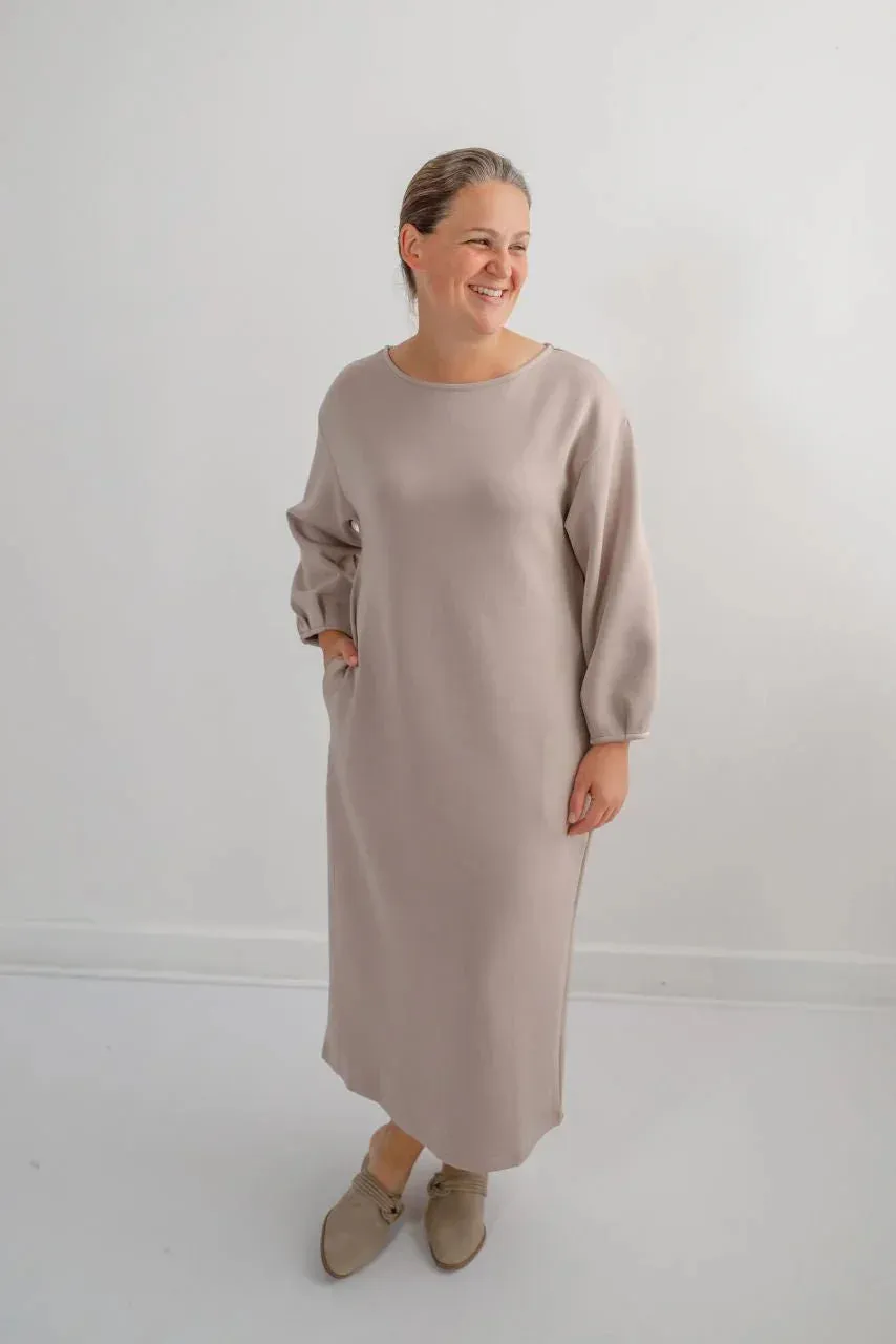 Samantha Knit Midi Dress in Latte - FINAL SALE