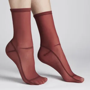 SAMPLE Solid Vamp Red Mesh Socks