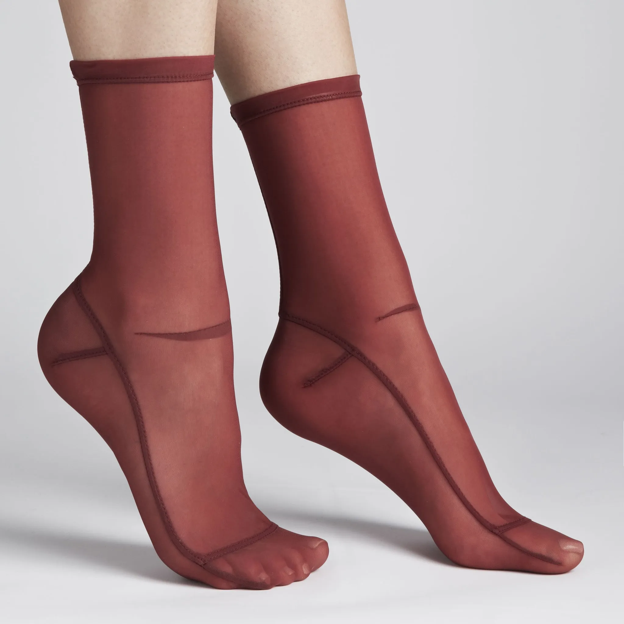 SAMPLE Solid Vamp Red Mesh Socks