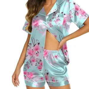 Satin Floral Pajama Set  Comfortable Sleepwear for every night