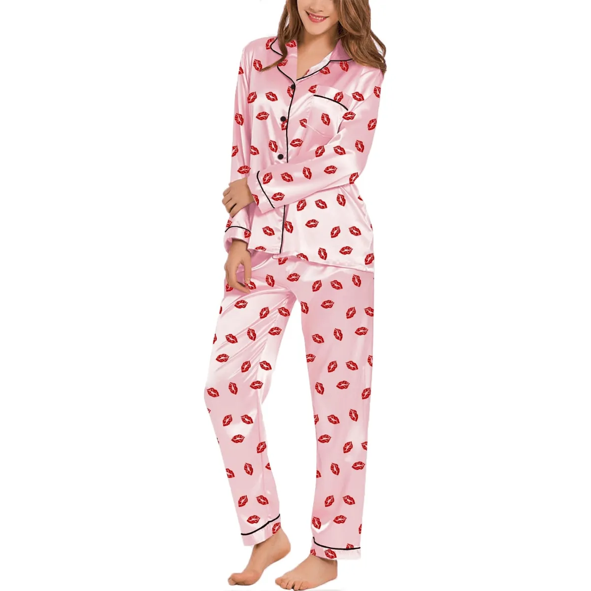 Satin Long Sleeve Pajamas  Comfort and Luxury in One Set